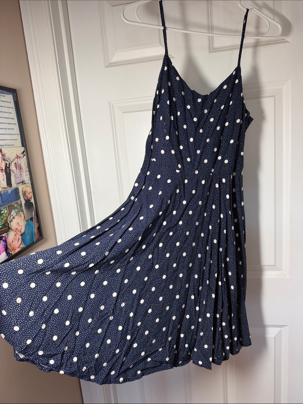 Old Navy Navy Polka Dot Spaghetti Strap Mini Dress - Picture 3 of 7